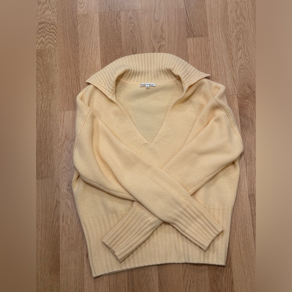 Beckie Cashmere Collared Sweater - reformation